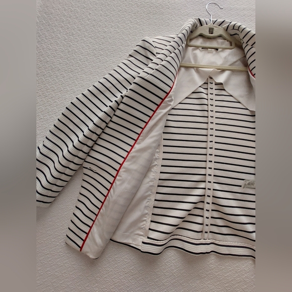 TOMMY HILFIGER Nautical Blue White Striped Blazer. Women's Size 12. 🤍💙 - Picture 10 of 11
